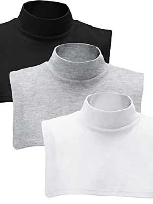 Fake Turtleneck Dickey Detachable Collars Set Half Top Mock Blouse Collar for Women Men