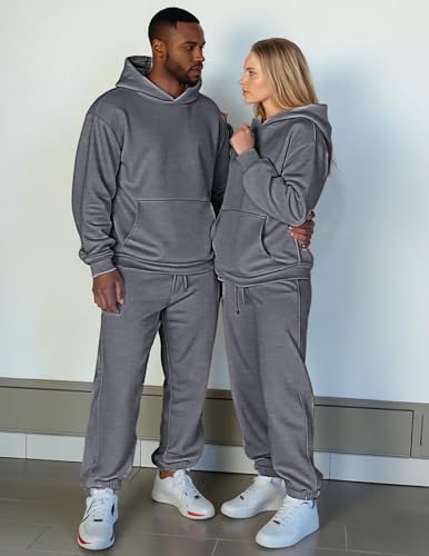 Men's 2 Piece Outfits Hoodie Sweatshirt Tracksuit & Joggers Sweatpants Sweatsuit Set