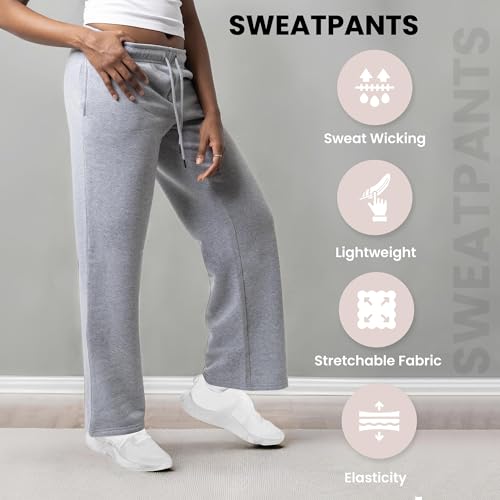 3 Pack Sweatpants Women, Wide Leg Womens Sweatpants, Workout - Yoga Pants (Available in Plus)