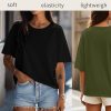 3 Pcs Womens Half Sleeve Top Elbow Length T Shirt Women Round Neck Basic T Shirt Summer Casual Blouses
