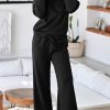 Women's 2 Piece Outfits Lounge Set Mock Neck Long Sleeve Sweatshirt With Wide Leg Pants Sweatsuit Fall 2025