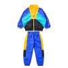 Boys' Girls' Color Block Jacket Track Pants Sets Hip Hop Dance Patchwork Clothes Unisex Streetwear