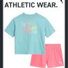 Girls Athletic Shorts Set - 2 Piece Active Performance TShirt and Gym Bike Kids Shorts Girls Activewear Set (7-14)