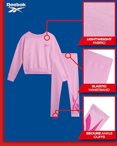 Girls Pants Set - 2 Piece Lightweight Long Sleeve Shirt and Girls Leggings Outfit - Breathable Athletic Outfits