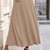 Women's Spring 2 Piece Outfits Dressy Casual Ribbed Knit Long Sleeve Crop Tops Maxi Flowy Skirts Matching Sets