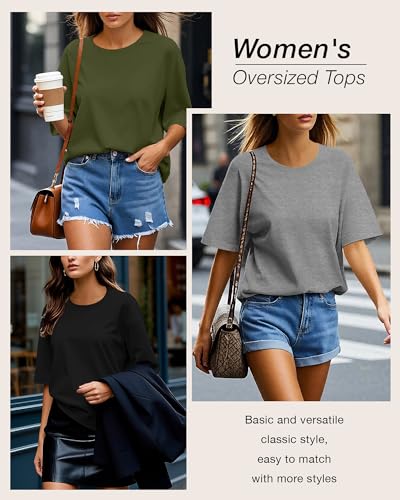 3 Pcs Womens Half Sleeve Top Elbow Length T Shirt Women Round Neck Basic T Shirt Summer Casual Blouses