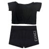 Girls 2-Piece Athletic Leotard Tracksuit Sleeveless Tank Tops with Shorts Set Gymnastics Dance Sports Workout Outfts