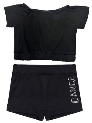 Girls 2-Piece Athletic Leotard Tracksuit Sleeveless Tank Tops with Shorts Set Gymnastics Dance Sports Workout Outfts