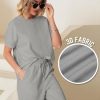 Womens 2 Piece Outfits Lounge Sets Short Sleeve Loose Fit Top and Wide Leg Pants Set Sweatsuits Tracksuit