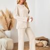 Womens Sets 2 Piece Outfits Matching Lounge Set Cozy Knit Pajamas Oversized Loungewear Fall Winter Clothes S-2XL