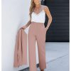 2 Piece Pant Suits for Women Dressy Blazer High Waisted Pants Sets Business Casual Outfits