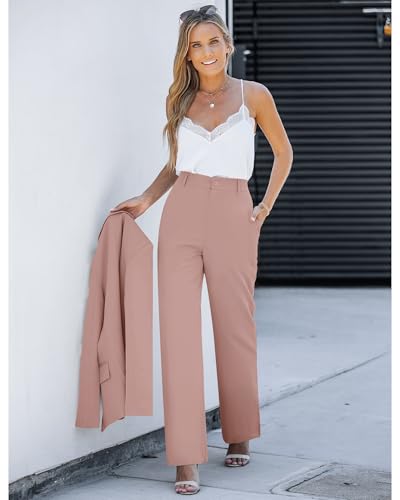 2 Piece Pant Suits for Women Dressy Blazer High Waisted Pants Sets Business Casual Outfits