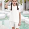Girl Outfits Short Sleeve Tshirts and Shorts Summer Two Piece Sets Comfy Kids Clothing Size 120/130/140/150/160