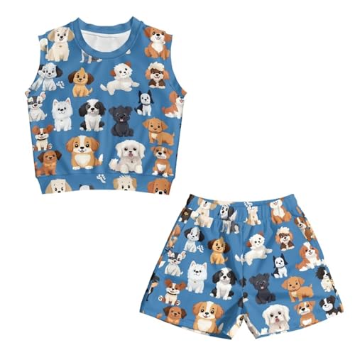 Girls 2 Piece Summer Outfits Tank Top and Shorts Set with Pocket for Workout Beach Vacation