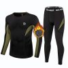 Men's Thermal Underwear Fleece Lined Performance Fleece Tactical Sports Shapewear Thermal Set