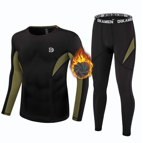 Men's Thermal Underwear Fleece Lined Performance Fleece Tactical Sports Shapewear Thermal Set