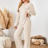 Womens Sets 2 Piece Outfits Matching Lounge Set Cozy Knit Pajamas Oversized Loungewear Fall Winter Clothes S-2XL