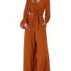 Women's 2 Piece Outfits 2025 Fall Fashion V Neck Long Sleeve Strappy Crop Top Wide Leg Pant Lounge Sets
