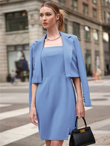 Women's Professional Business Lightweight Blazer Dress Suit Sets 2 Piece Work Office Fashion Outfits