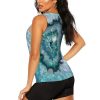 Teal Agate Print Women's Workout Tank Top Quick-Drying Activewear Summer Fitness Outdoor Adventures