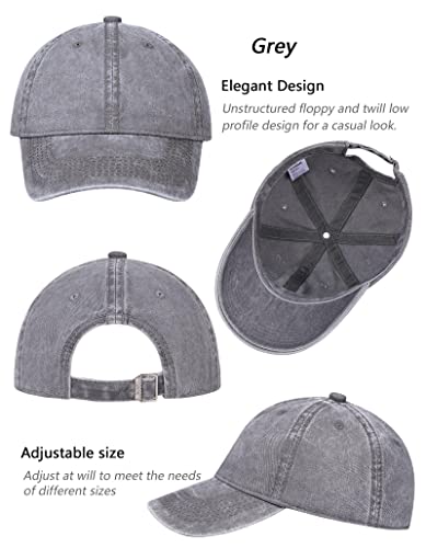 3 Pack Vintage Washed Cotton Adjustable Baseball Caps for Men Women Unstructured Low Profile Dad Hat