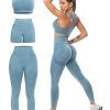 3 Piece Workout Sets for Women Butt Lifting Leggings with High Impact Sports Bra Gym Shorts