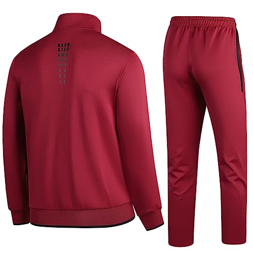 Men's Casual Athletic Tracksuit Long Sleeve Sweatsuit Set Full Zip Running Jacket and Pants 2 Piece Outfits