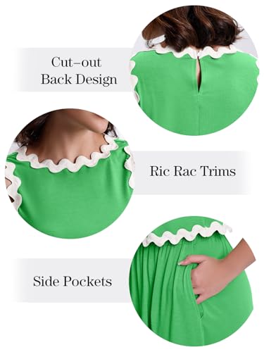 Womens 2 Piece Outfits Dressy Casual Summer Crop Tops Ric Rac Trim High Waisted Maxi Skirt Set with Pocket