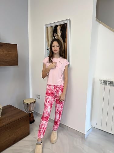 Girls Clothes 2 Piece Summer Outfits Drop Shoulder Top Pullover Sweatpants Jogger Set Sweatsuits Tracksuits 6-14Y