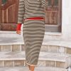 2 Piece Skirts Sets For Women Fall Fashion 2025 Striped Sweater Dress Knit Lounge Travel Outfits Winter Clothing