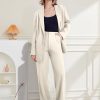 Women's 2 Piece Suit Two Button Business Casual Office Work Outfits Dressy Blazer Wide Leg Pants Set