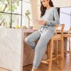Lounge Sets for Women 2 Piece Jogger Pajama Long Sleeve Pants Loungewear Sweatsuits Casual Matching Outfits
