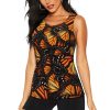 Heaps of Orange Monarch Butterflies Print Women's Workout Tank Top Quick-Drying Activewear Summer Fitness Outdoor