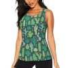 Cute Cactus Seamless Illustration Print Women's Workout Tank Top Quick-Drying Activewear Summer Fitness Outdoor