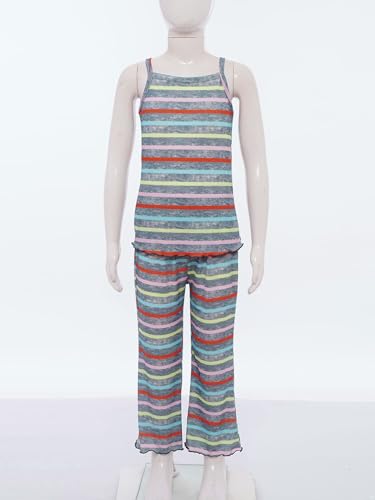 Kids Girls Tracksuits Piece Camisole Straped Shirts And Sweatpants Sets Workout Costume Summer Casual Outfit