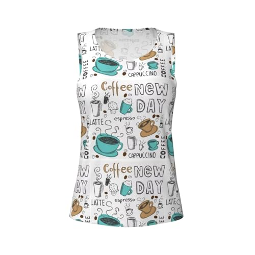 Delicious Coffee Print Women's Workout Tank Top Quick-Drying Activewear Summer Fitness Outdoor Adventures