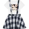 Girl's 2 Piece Outfits T-Shirt & Overall Skirt Set Clothing Sets