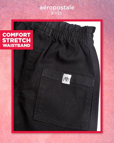 Girls Shorts Set - 2 Piece Short Sleeve Graphic Tee and Paperbag Twill or Denim Shorts Outfits for Girls (7-12)