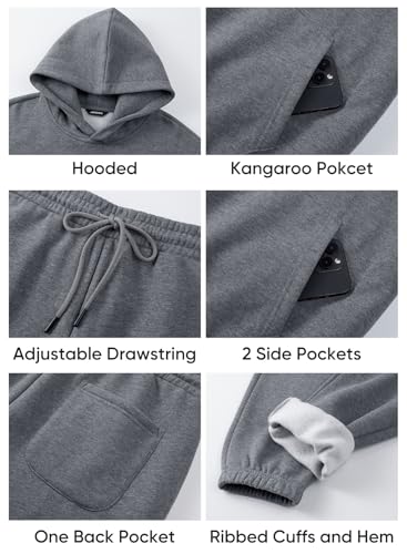 Men's 2 Piece Outfits Hoodie Sweatshirt Tracksuit & Joggers Sweatpants Sweatsuit Set