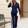 Women's Business Pant Suits Dressy Casual Long Sleeve 2 Piece Blazer Set for Office Work Outfits 2025