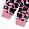Girls Clothes Leopard Patchwork Sweatshirt Elastic Waist Sweatpants with Pockets 2PCs Girls' Clothing Sets