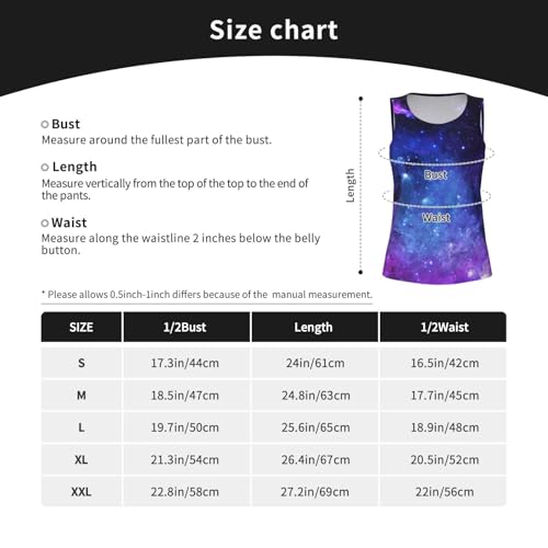 Blue Galaxy Print Women's Workout Tank Top Quick-Drying Activewear Summer Fitness Outdoor Adventures