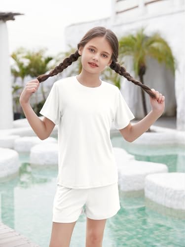 Girl Outfits Short Sleeve Tshirts and Shorts Summer Two Piece Sets Comfy Kids Clothing Size 120/130/140/150/160