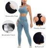 3 Piece Workout Sets for Women Butt Lifting Leggings with High Impact Sports Bra Gym Shorts