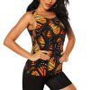 Heaps of Orange Monarch Butterflies Print Women's Workout Tank Top Quick-Drying Activewear Summer Fitness Outdoor