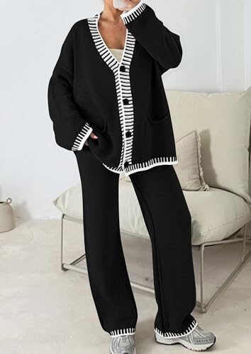 Lounge Sets for Women Fall 2025 Loungewear 2 Piece Outfits Cardigan Sweaters Track Suit Matching Winter Clothing