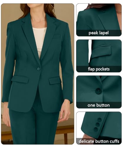 Women's Professional Suit 2 Piece Slim Fit Outfit Business Office Work Tuxedo Blazer Pants Suits