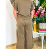 Two Piece Sets for Women Summer Outfits Ruffle Cap Sleeve Zip Top Wide Leg Pants Lounge Set Tracksuits