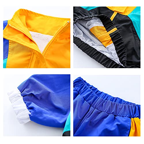 Boys' Girls' Color Block Jacket Track Pants Sets Hip Hop Dance Patchwork Clothes Unisex Streetwear