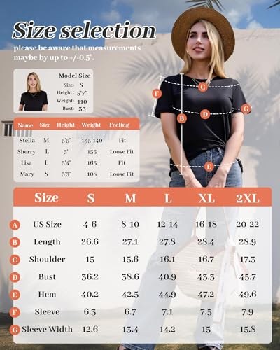 3 Pack Womens T-Shirts - Short Sleeve Spring Summer Tops Crew Neck Trendy Casual Work Soft Basic Tees for Ladies 2025